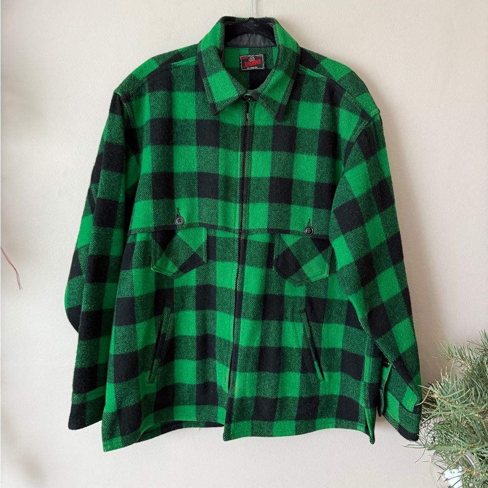 VTG vintage Johnson Woolen Mills buffalo check wool jacket XL - Picture 2 of 14